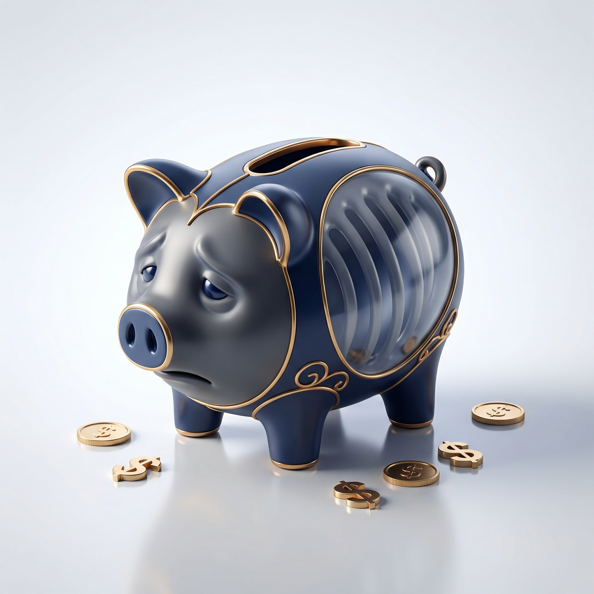 Starving piggy bank representing high traditional hiring costs